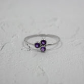 Amethyst Cluster Sterling Silver Ring